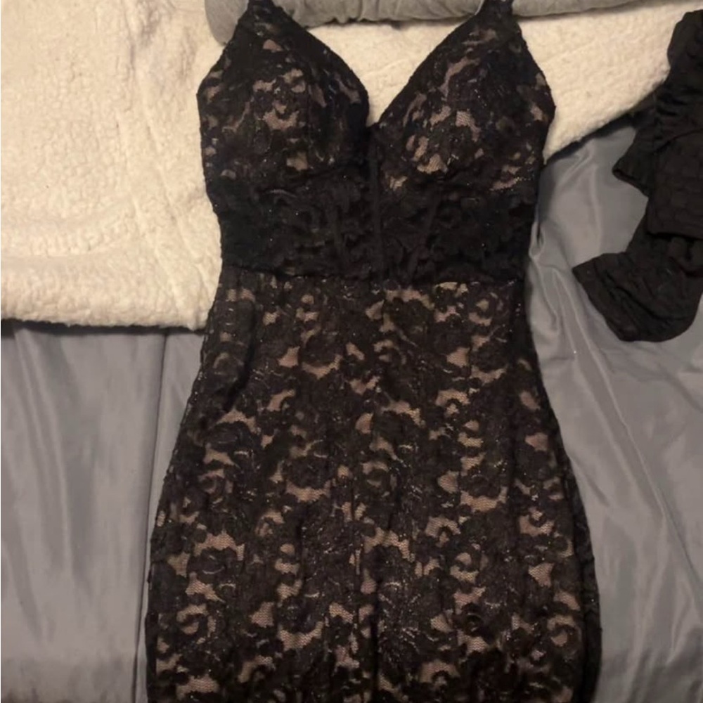 Macy's Black Lace Mini Dress